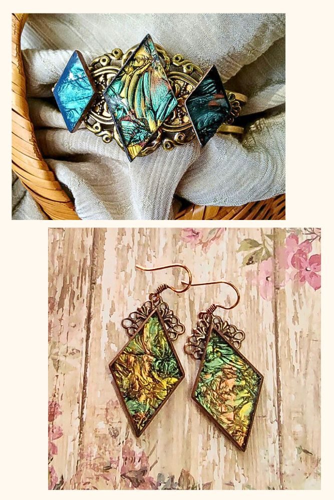 category stained glass jewelry green gold and copper earrings and bracelet for brockus creations 2 website